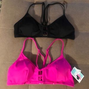 Black and Pink bikini / sports bra string top